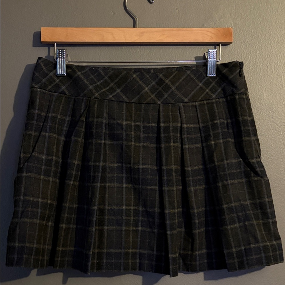 Elegant Black Plaid Mini Skirt by Theory